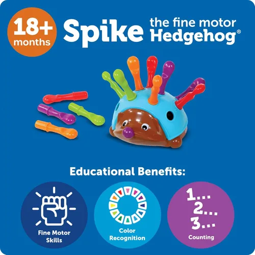 Miniatura 6 de Learning Resources Spike The Fine Motor Hedgehog - Juguetes Montessori para niños pequeños, forma de apilamiento, regalos para niños y niñas