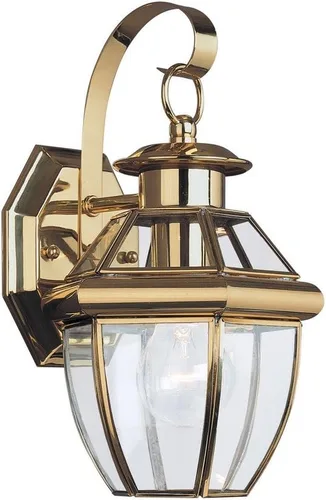 Miniatura 5 de Sea Gull Lighting 8037-965 Lancaster - Farol de pared para exteriores, luminoso, níquel cepillado antiguo