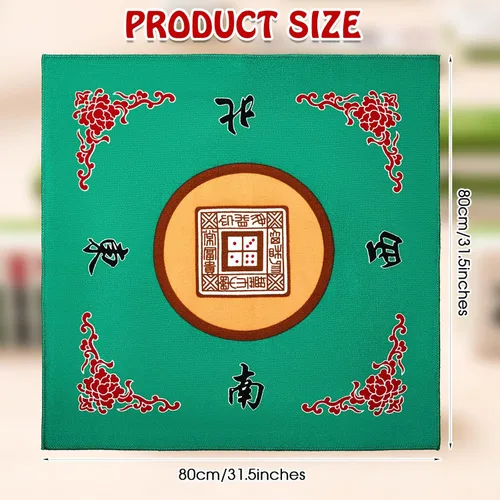 Miniatura 2 de Juexica Tapete Mahjong con bolsa, antideslizante, reducción de ruido, cubierta de mesa de juego de mesa, accesorios de mesa de Mahjong, mantel