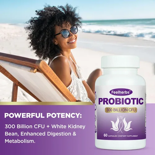 Miniatura 5 de Cápsulas de probióticos para mujeres, equilibrio de pH y intestino, 300 mil millones de UFC, 60 cápsulas vegetales con múltiples cepas y extracto
