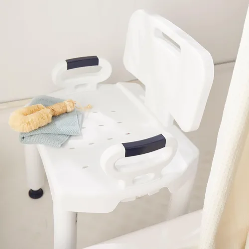 Miniatura 6 de McKesson Banco de baño con respaldo extraíble, marco de plástico, ligero, ajustable, capacidad de peso de 350 libras, 1 unidad
