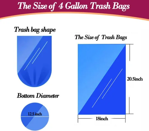 Miniatura 2 de Bolsas de basura pequeñas de 4 galones/180 piezas, rosas, resistentes, para baño, contenedor de basura, forro de plástico para dormitorio, oficina