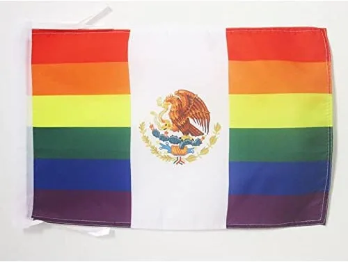 Miniatura 611 de Bandera de México AZ FLAG, 45.7 x 30.5 cm, con cordones - Pequeñas banderas mexicanas de 30 x 45 cm - Bandera de 45.7 x 30.5 cm
