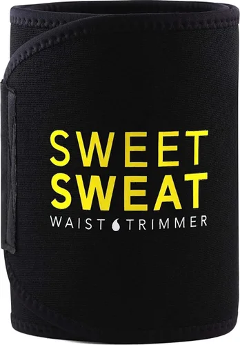 Miniatura 4 de Sports Research Sweet Sweat - Faja reductora de cintura (serie core), banda de fitness para mejorar el sudor para mujeres y hombres Negro/Amarillo