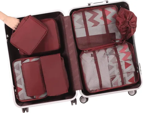 Miniatura 7 de BAGAIL - Conjunto de 7 u 8 bolsas y maletines organizadores de equipaje, ideales como accesorios de viaje