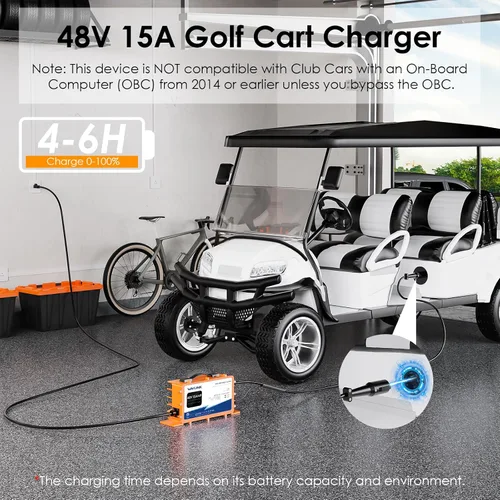 Miniatura 2 de WAVLINK Cargador de batería para carrito de golf de 48 V 18 AMP, impermeable IP67, compatible con LiFePO4/NMC/plomo-ácido