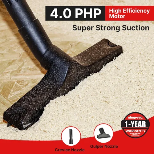 Miniatura 6 de Shop-Vac Aspiradora húmeda y seca de 6 galones, 4.0 de pico de HP, compacta para montaje en pared, con manguera extra larga de hasta 20 pies