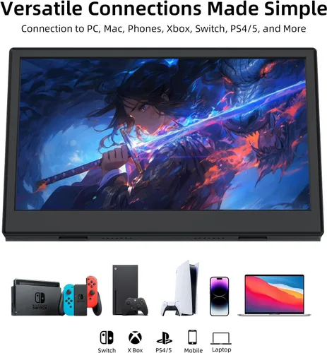 Miniatura 3 de Monitor portátil de 11.6 pulgadas, pequeña pantalla IPS FHD ultra delgada, Plug & Play USB-C/HDMI segunda pantalla externa para laptop, teléfono
