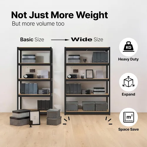 Miniatura 11 de HOMEDANT House - Estantería de metal ajustable de 48.1 pulgadas de ancho y 5 niveles para garaje, estantes de almacenamiento de pie, estantes