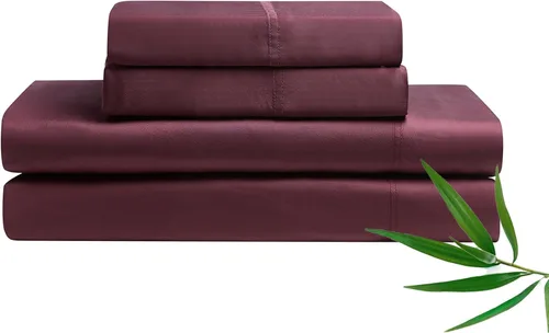 Miniatura 18 de YnM Juego de sábanas refrescantes con 100% rayón derivado de bambú, tela 500TC con 2 fundas de almohada y sábana encimera, bolsillo profundo de 19