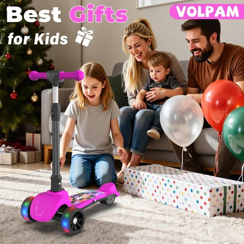 Miniatura 8 de Electric Scooter, 80W Motor, 3 Levels Adjustable Handlebar, 5 Mph Safe Speed, Lighted Up Wheel, Lean-to-Steer Design, Foldable Kick Scooter Boys &