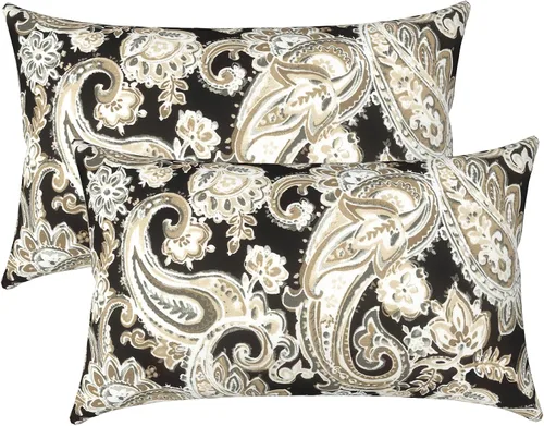Miniatura 53 de LVTXIII Juego de 2 almohadas lumbares para patio, 12 x 20 pulgadas, resistentes a la decoloración, para exteriores con interiores, cojines lumbares