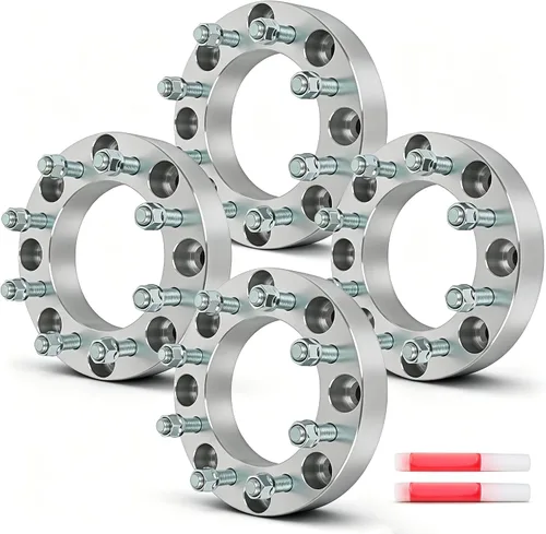 OCPTY 4 adaptadores espaciadores de rueda de 8 x 180 a 8 x 6.5 pulgadas, pernos de 14 x 1.5 pulgadas, adaptadores de espaciadores de rueda forjados