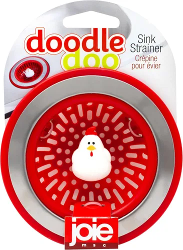 Joie Doodle Doo Cesta Coladora para Fregadero de Cocina, Se Adapta a Todos los Fregaderos Estándar, Acero Inoxidable, Linda Cubierta de Drenaje para