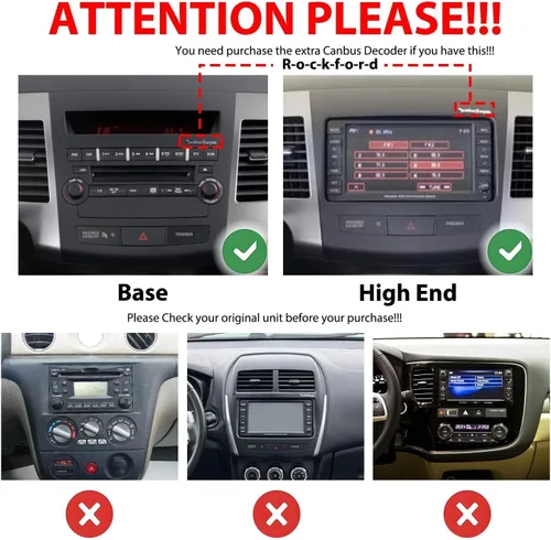 Miniatura 2 de Para Mitsubishi Outlander 2007-2013 Car CarPlay Android Navegación Automática Estéreo GPS Radio Reverse Cámara Pantalla 9 "IPS Pantalla Táctil
