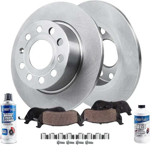 Miniatura 15 de Detroit Axle - Kit de freno delantero de 6 piezas para Volkswagen Jetta Golf Eos Audi A3 Quattro, rotores de freno de disco pastillas de freno