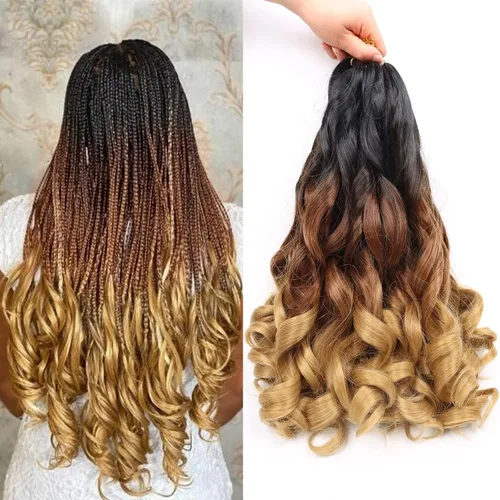 Miniatura 48 de Cabello rizado francés para trenzar de 12 pulgadas, 8 paquetes de cabello rizado preestirado para trenzas de caja, rizos franceses, trenzas