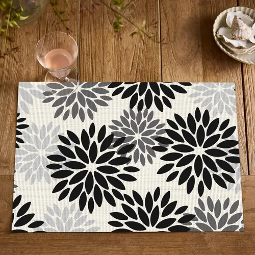 Miniatura 7 de Artoid Mode - Juego de 4 manteles individuales de vinilo con diseño floral, resistentes al calor, lavables, antideslizantes, de PVC, para decoración