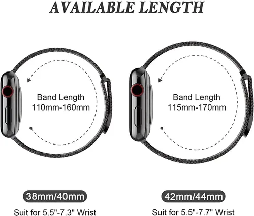 Miniatura 2 de Sunnywoo Correa de metal de acero inoxidable compatible con correas de Apple Watch de 1.496 in, 1.575 in, 1.614 in, 1.654 in, 1.732 in, 1.772 in