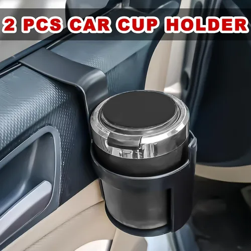Miniatura 5 de 2 piezas Portavasos negros, impermeables y duraderos, portátiles multifunción, se adaptan a la mayoría de tamaños de tazas, portavasos que se