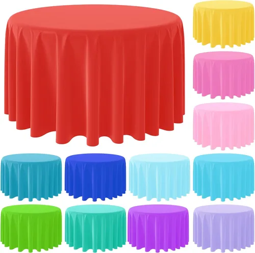 Miniatura 10 de Paquete de 12 manteles de plástico desechables de plástico de colores surtidos, manteles rectangulares coloridos para fiesta de arcoíris
