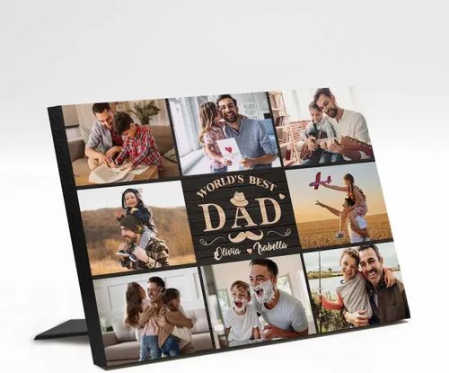 Miniatura 16 de D-Story Regalos de fotos personalizados, álbum de fotos personalizado para colgar/mesa, regalos para el mejor papá, panel de fotos personalizado