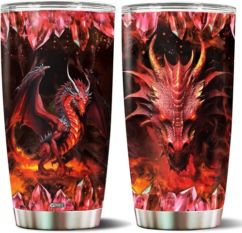 Miniatura 14 de Vaso Tumbler de Dragón Azul Regalos para Mujeres Niñas Hija Taza de Café 20oz Acero Inoxidable Aislado con Tapa Botella de Agua Taza de Viaje Regalo