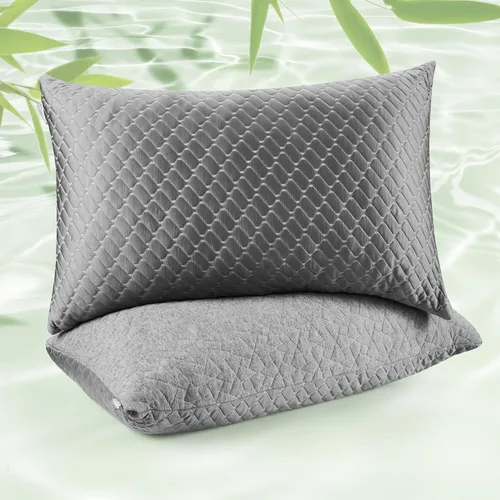 WOLKI Juego de 2 Almohadas Estándar de Enfriamiento de Espuma Viscoelástica, Tamaño Twin/Full, Paquete de 2 Unidades de Espuma Viscoelástica