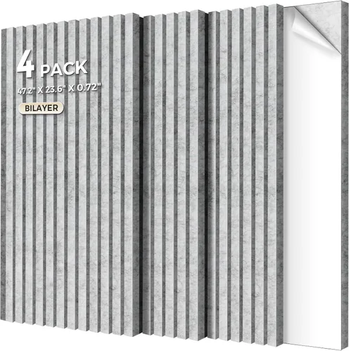Miniatura 13 de Paquete de 6 paneles acústicos, 47.2 x 23.6 x 0.4 pulgadas, paneles de pared autoadhesivos insonorizados para oficina, estudio en casa, sala de Negro