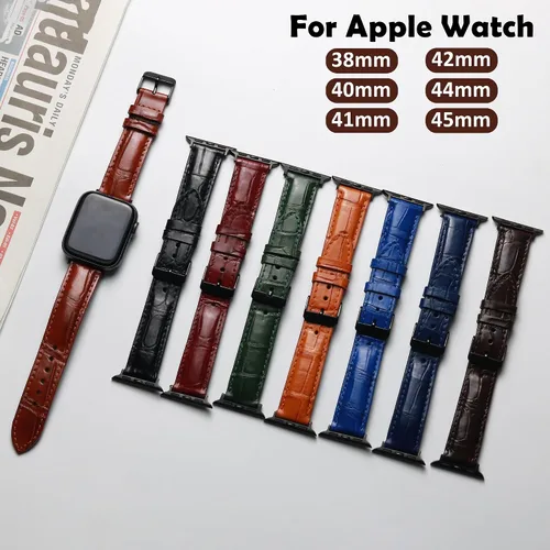 Miniatura 4 de AIIigator - Correa de reloj hecha a mano de cuero compatible con Apple Watch Ultra de 1.929 in 1.772 in 1.732 in 1.654 in 1.614 in 1.575 in 1.496 in
