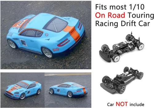 Miniatura 2 de 1/10 Escala RC pintada precortada Drift Racing Touring Onroad Carrocería de coche Ancho 7.480 in con accesorios de espejo retrovisor (Auston M)