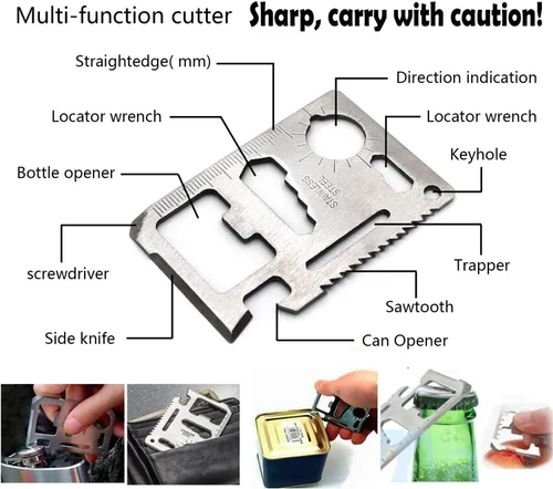 Miniatura 2 de HongK - Equipo al aire libre Survival Kit 8 en 1 Herramientas de emergencia plegables portátiles militares Camping táctico al aire libre Desastre