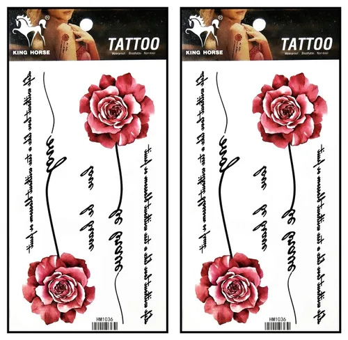 Miniatura 14 de Tatuajes 2 hojas de luna sol estrellas sobre amarillo azul impermeable tatuaje falso temporal pegatinas arte corporal extraíble para hombres mujeres