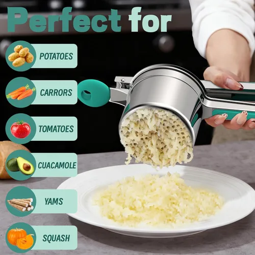 Miniatura 6 de Ricer de papas grande de 15 oz para puré de papas, resistente 18/8 de acero inoxidable para alimentos para bebés y máquina de spaetzle, herramienta