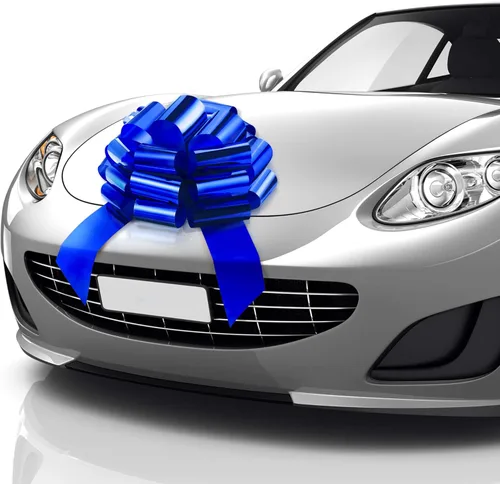 Miniatura 19 de Zoe Deco Lazo grande para automóvil (rojo, 18 pulgadas), lazos de regalo, lazo gigante para automóvil, lazo de cumpleaños, enorme lazo