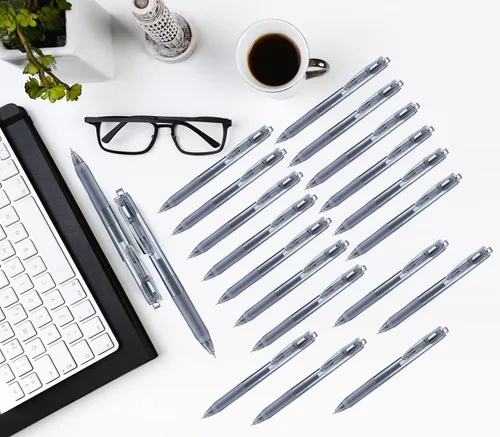 Miniatura 3 de Aozora - Bolígrafos de gel negro de punta fina con escritura suave, paquete de 40, bolígrafos de tinta de gel retráctiles con agarre suave de 0.5