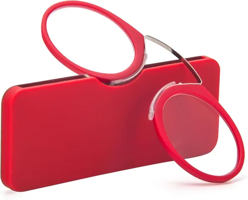 Miniatura 15 de REAVEE Paquete de 2 lentes de lectura con clip de nariz sin brazos para hombres y mujeres, sin sienes, delgados y compactos, ultra delgados con mini