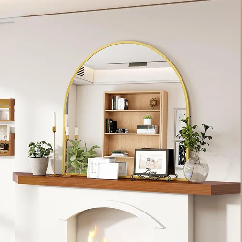 Miniatura 20 de VooBang Arched Wall Mirror, 26 x 28 inch Arch Bathroom Mirror, Wall Mounted Vanity Mirror with Arch Metal Frame, Modern Bathroom Vanity Mirror for