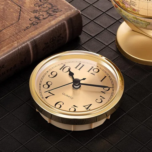 Miniatura 4 de Hicarer Reloj de cuarzo de 90 mm (3 1/2 pulgadas) con inserción/ajuste con número arábigo (dorado)