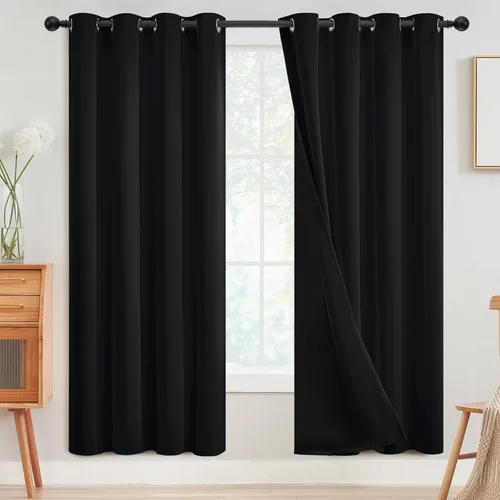 Miniatura 116 de SimpleHome - Cortinas opacas 100% para recámara, cortinas de ventana con ojales beige, con aislamiento térmico, cortinas de oscurecimiento