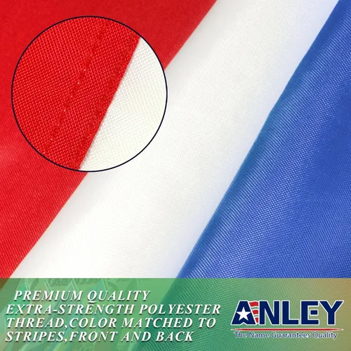 Miniatura 3 de Anley EverStrong Series - Bandera de Francia de 3 x 5 pies resistente, rayas bordadas y cosidas, 4 filas de costuras de cerradura, banderas