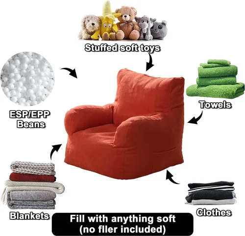 Miniatura 3 de Sofa Lazy Sack - Puf gigante para adultos (sin relleno), tumbona perezosa, tatami, ultra suave, funda para silla, muebles de sala de estar, asiento