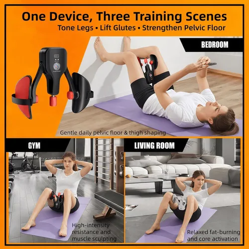 Miniatura 3 de Ejercitador de muslos y entrenador KEGEL, equipo de entrenamiento ajustable de suelo pélvico de 176 libras, tóner interior del muslo para mujeres