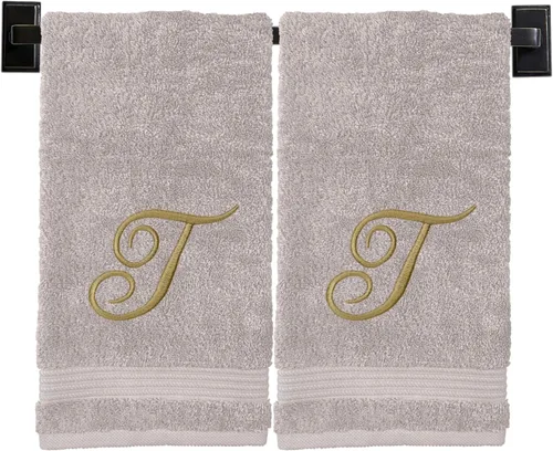 Miniatura 49 de Toallas de mano con monograma para baño Toallas turcas de algodón de lujo Bordadas en Estados Unidos Juego de 2 Elige el color del juego