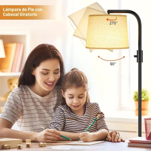 Miniatura 3 de Ambimall Lámpara de pie totalmente regulable - Lámparas de pie de 9W con bombilla LED incluida, lámparas de pie para sala de estar con cabezal R