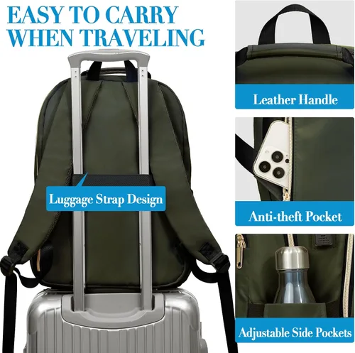 Miniatura 5 de Mochila de viaje para laptop, mochila escolar para adolescentes, niñas, niños, mochila universitaria acolchada grande de 15.6 pulgadas para mujeres