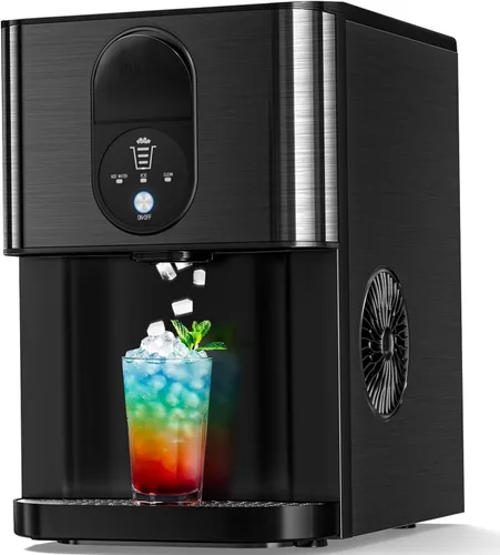 Antarctic Star Nugget Ice Maker - Encimera con hielo masticable suave, máquina de hielo de pellets portátil de 44 libras/24 horas con autolimpieza,