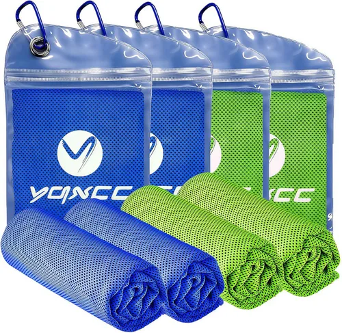 Miniatura 13 de YQXCC Paquete de 4 toallas refrescantes de 40 x 12 pulgadas, toallas de hielo de microfibra para cuello y cara, trapos suaves y transpirables para 2