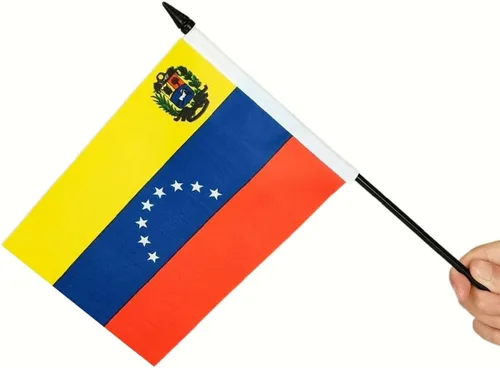 Miniatura 2 de Bandera de la amistad de Estados Unidos y Venezuela, juego de escritorio doble, bandera de escritorio en miniatura, bandera de escritorio de Estados