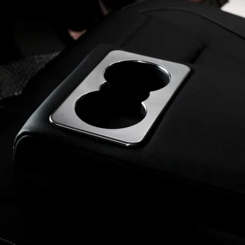Miniatura 3 de YIWANG ABS cromado asiento trasero de la fila del coche titular de la taza del agua cubierta del marco etiqueta engomada para Jaguar XE F-Pace XF